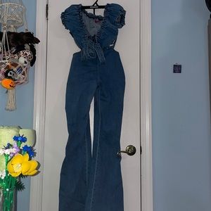 Two piece denim set from edikted. Size large